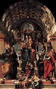 Bartolomeo Montagna Madonna and Child Enthroned with Saints oil painting reproduction